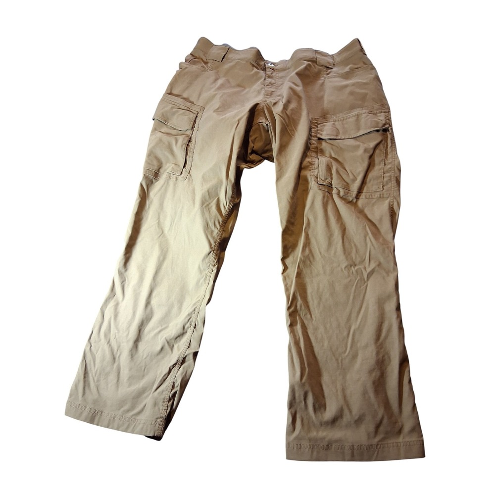 Duluth Trading Co Dry On The Fly Relaxed Fit Cargo Pants Mens 46x32 Tan Nylon